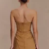 Andy Faux Suede Mini Dress – Camel