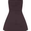Anette Bandage Knit Strapless Top – Chocolate Anette Bandage Knit Strapless Top – Chocolate