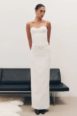 Angelie Suiting Maxi Skirt – Ivory