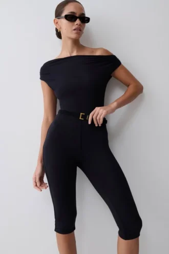 Anh One Shoulder Modal Jumpsuit – Black
