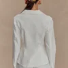 Annalee Cotton Beaded Tie Shirt – White Annalee Cotton Beaded Tie Shirt – White