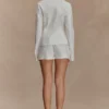 Annalee Cotton Beaded Tie Shirt – White Annalee Cotton Beaded Tie Shirt – White
