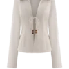 Annalee Cotton Beaded Tie Shirt – White Annalee Cotton Beaded Tie Shirt – White