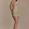 Annette Linen Mini Dress – Gold