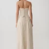 Annie Strapless Tie Back Linen Top – Natural Annie Strapless Tie Back Linen Top – Natural