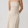 Annie Strapless Tie Back Linen Top – Natural Annie Strapless Tie Back Linen Top – Natural
