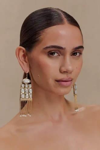 Annika Horizontal Resin Drop Earrings – Gold