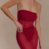 Aoife Strapless Mesh Bodysuit – Raspberry Aoife Strapless Mesh Bodysuit – Raspberry