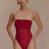 Aoife Strapless Mesh Bodysuit – Raspberry Aoife Strapless Mesh Bodysuit – Raspberry
