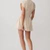 Arabella Cinched Waist Linen Mini Dress – Natural