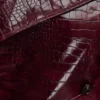 Archie Croc Faux Leather Cropped Jacket – Burgundy