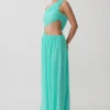 Aria Chiffon Cut Out Maxi Dress – Lagoon