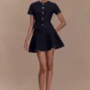 Arista Denim Mini Skirt – Washed Indigo Blue Arista Denim Mini Skirt – Washed Indigo Blue