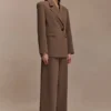 Arlo Wide Leg Suiting Trouser – Cacao Brown Arlo Wide Leg Suiting Trouser – Cacao Brown