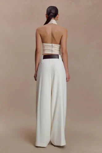 Arlo Wide Leg Suiting Trouser – Ivory