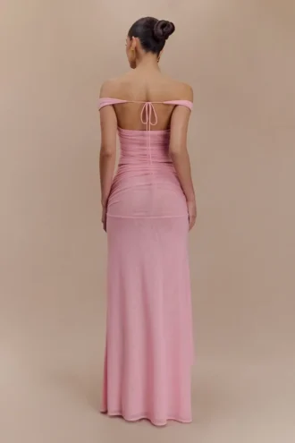 Arna Mesh Maxi Skirt – Candy Pink