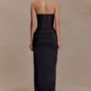 Asha Floral Mesh And Satin Maxi Dress – Black