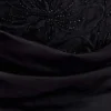 Asha Floral Mesh And Satin Maxi Dress – Black
