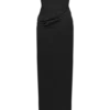 Asha Floral Mesh And Satin Maxi Dress – Black