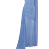 Asher Slinky One Shoulder Maxi Dress – Cornflower Blue