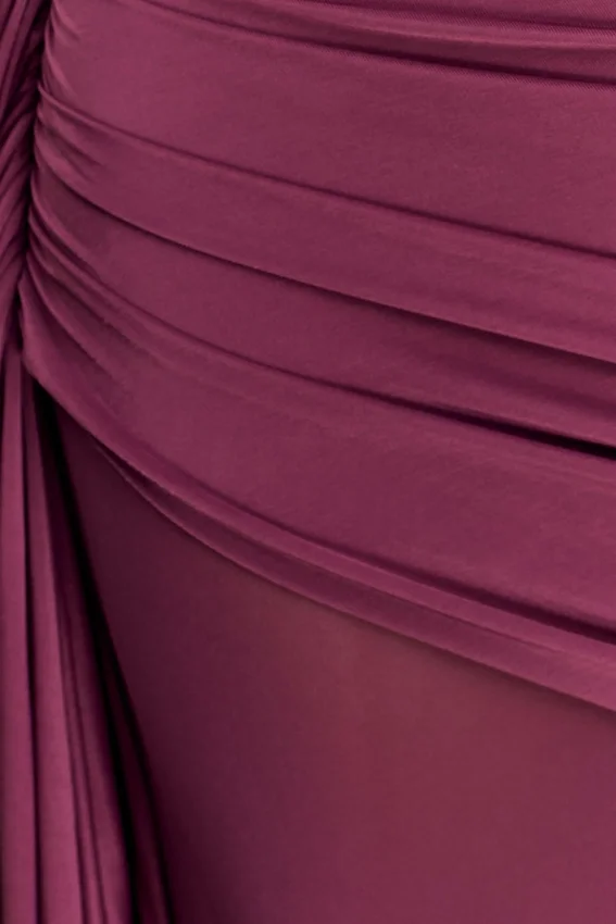 Asher Slinky One Shoulder Maxi Dress – Neutral Plum Asher Slinky One Shoulder Maxi Dress – Neutral Plum