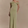 Ashford Asymmetrical Slinky Maxi Dress – Sage