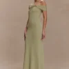 Ashford Asymmetrical Slinky Maxi Dress – Sage