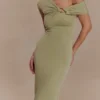 Ashford Asymmetrical Slinky Maxi Dress – Sage