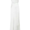 Ashley Cowl Neck Lace And Satin Maxi Dress – Ivory