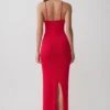 Ashtin Cross Front Knit Maxi Dress – Red
