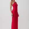 Ashtin Cross Front Knit Maxi Dress – Red
