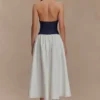 Ashwin Denim Cotton Midi Dress – Indigo Blue Ashwin Denim Cotton Midi Dress – Indigo Blue