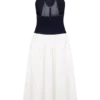 Ashwin Denim Cotton Midi Dress – Indigo Blue Ashwin Denim Cotton Midi Dress – Indigo Blue