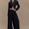 Aspen Gathered Wide Leg Jogger – Black Aspen Gathered Wide Leg Jogger – Black