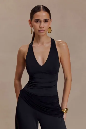 Aspyn Slinky And Mesh Top – Black