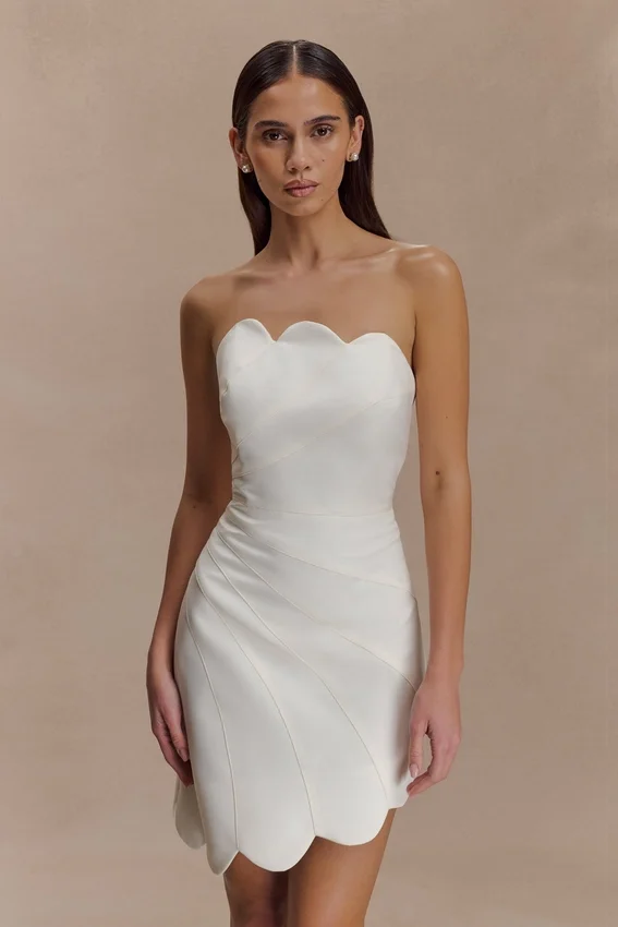 Atenea Satin Mini Dress – White Atenea Satin Mini Dress – White