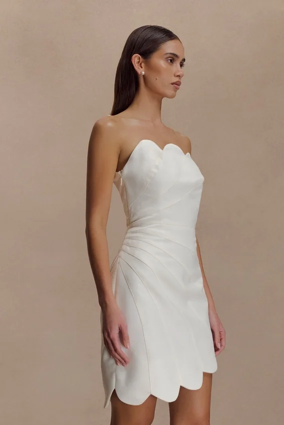 Atenea Satin Mini Dress – White Atenea Satin Mini Dress – White