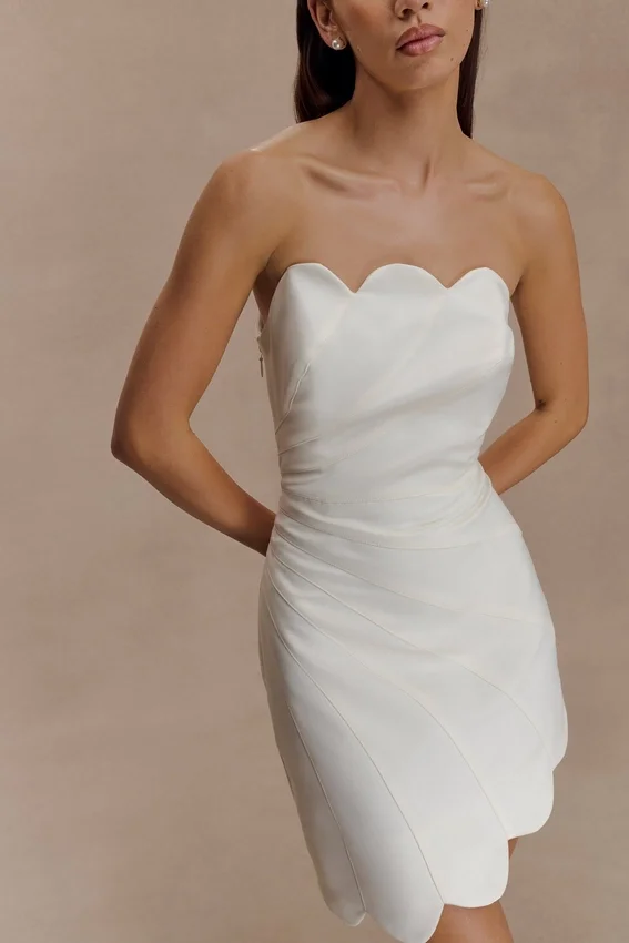 Atenea Satin Mini Dress – White Atenea Satin Mini Dress – White