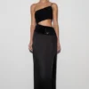 Athena One Shoulder Diamante Maxi Dress – Black Athena One Shoulder Diamante Maxi Dress – Black