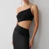 Athena One Shoulder Diamante Maxi Dress – Black Athena One Shoulder Diamante Maxi Dress – Black