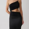 Athena One Shoulder Diamante Maxi Dress – Black Athena One Shoulder Diamante Maxi Dress – Black