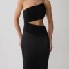 Athena One Shoulder Diamante Maxi Dress – Black Athena One Shoulder Diamante Maxi Dress – Black