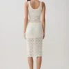 Atlantis Crochet Knit Midi Skirt – White Atlantis Crochet Knit Midi Skirt – White