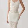 Atlantis Crochet Knit Midi Skirt – White Atlantis Crochet Knit Midi Skirt – White