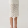 Atlantis Crochet Knit Midi Skirt – White Atlantis Crochet Knit Midi Skirt – White