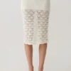 Atlantis Crochet Knit Midi Skirt – White Atlantis Crochet Knit Midi Skirt – White