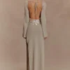 Atticus Knit Maxi Dress With Sequin – Gold