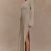 Atticus Knit Maxi Dress With Sequin – Gold