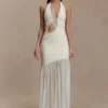 Aubree Crepe And Mesh Maxi Dress – Ivory Aubree Crepe And Mesh Maxi Dress – Ivory