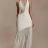 Aubree Crepe And Mesh Maxi Dress – Ivory Aubree Crepe And Mesh Maxi Dress – Ivory